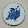 Handpainted Blue & White Porcelain Coaster God of Longevity - Acrylic Shadow Box /S59