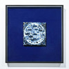 Handpainted Antique Reproduction Porcelain Tile Blue & White Lucky Fish - Acrylic Shadow Box /S04