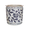 Grey & White Porcelain Orchid Pot Twisted Lotus