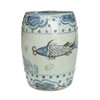 Barclay Butera Couture Blue & White.. Porcelain Garden Stool Splashing Koi