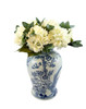 Hand painted Blue&White Vase Pheasant Flowers Motif