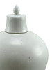 Handmade Matte White Lidded Plum Vase