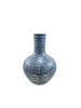 Hand Painted Blossom Globular Porcelain Vase Blue & White