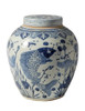 Blue & White Ancestor Lidded Jar Fish Motif