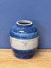 Hand Painted Blue Striped  Longevity Jar Vase