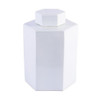 Porcelain Hex Tea Jar Glossy White - 2 Sizes
