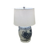 Blue And White Pheasant Flower Mini Stool Table Lamp