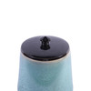 Reaction Glaze Crackled Blue Lidded Porcelain Jar - 2 Sizes