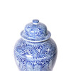Blue And White Blooming Flowers Porcelain Temple Jar