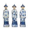 Blue & White Porcelain Standing Qing Emperors Of 3 Generations - Set