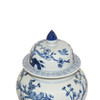 Blue & White Flower Bird Ginger Jar