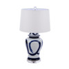 Blue and White Swirl Brushstroke Table Lamp