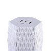 White Hex Porcelain Garden Stool Bamboo Carving