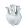 6 Pipe Flower Porcelain Vase - White
