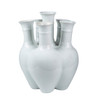6 Pipe Flower Porcelain Vase - White