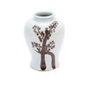 Rusty Brown Twisted Tree Flaring Rim Dynasty Porcelain Jar