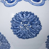 Blue & White Multi Flowers Temple Porcelain Jar
