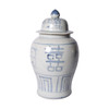 Blue & White Silla Temple Jar Seagrass Double Happiness Motif