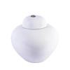Busan White Lidded Porcelain Jar Bronze Ring - 2 Sizes