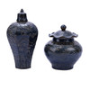 Carved Dragon Plum Porcelain Vase Rust Charcoal