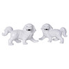 Porcelain Walking Foo Dog Pair White - L