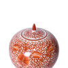 Coral Red Twisted Lotus Melon Jar