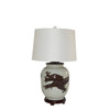 Dark Brown Squash Vase Dragon Motif Lamp