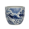 Blue And White Porcelain Planter Lotus Fish Motif