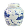 Blue And White Ming Jar Fish Motif