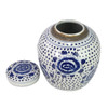 Blue And White Ming Jar Peony Dots