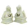 Pair of Celadon Peking Lion Statues