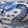 Blue And White Shallow Bowl Dragon Motif  Large