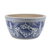 Blue And White Fish Lotus Bowl With Greek Key Trim