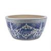Blue And White Fish Lotus Bowl With Greek Key Trim