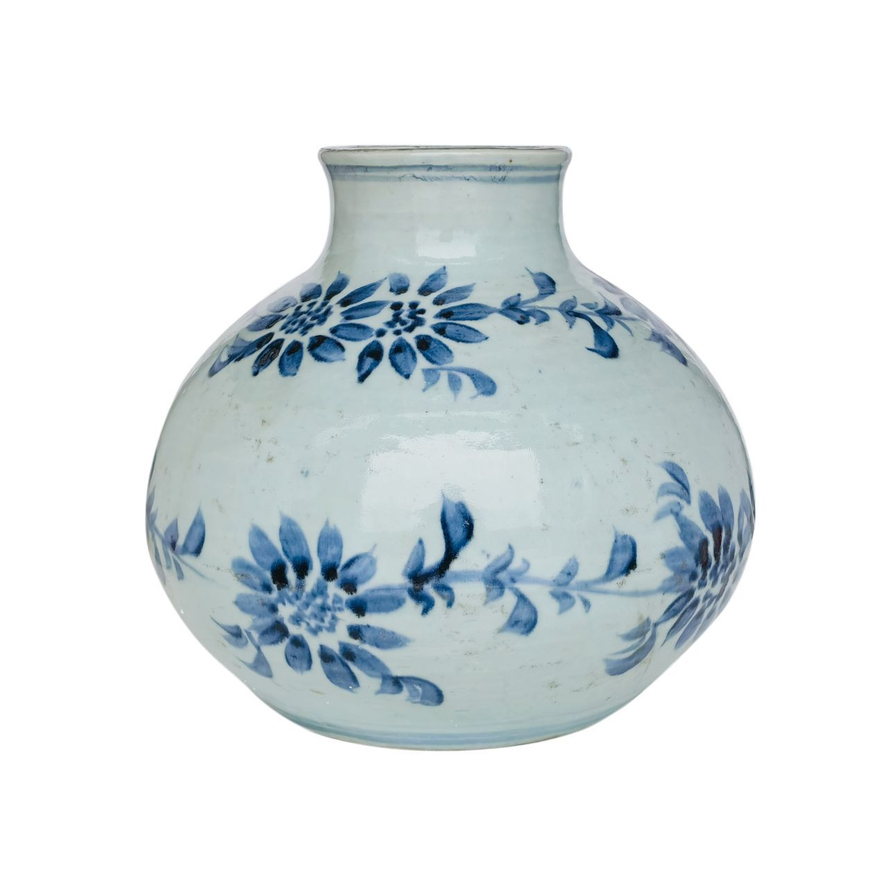 Barclay Butera Couture Blue & White.. Porcelain Apple Jar Odesa Sunflower
