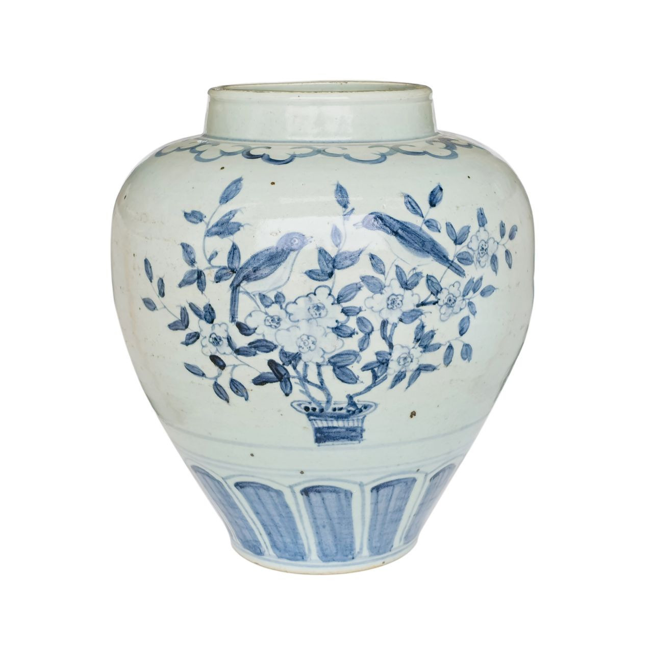 Barclay Butera Couture Blue & White ..Porcelain Open Top Jar English Garden