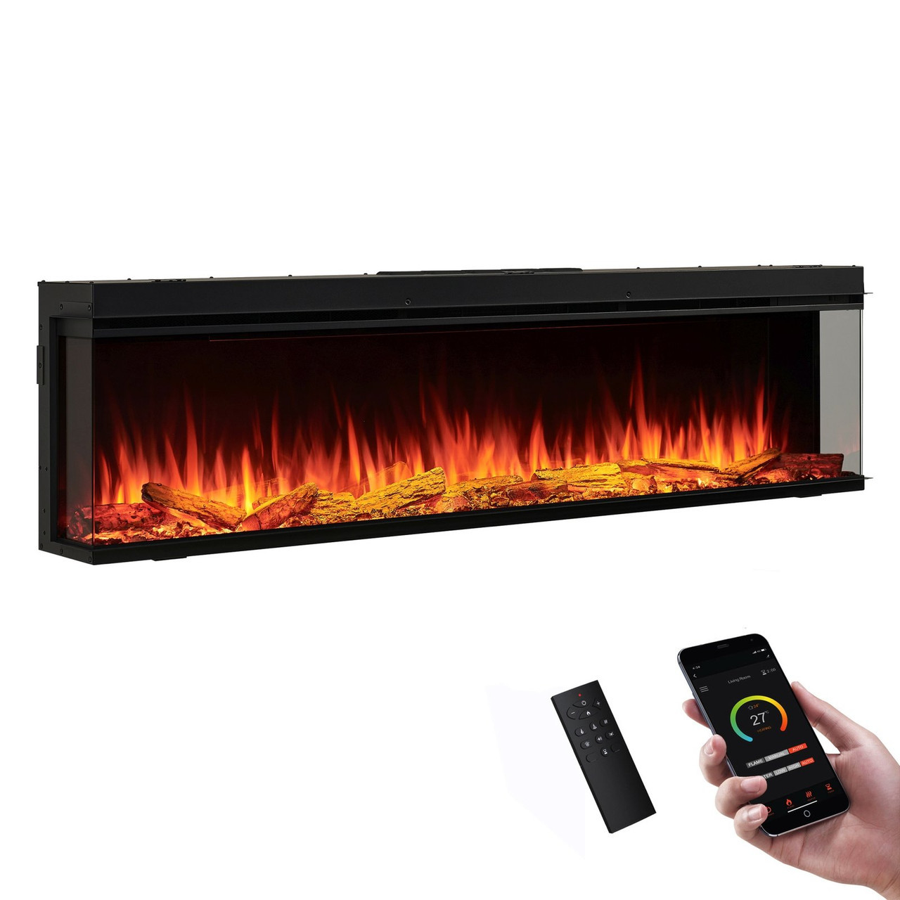 LegendFlame� 71" W 3-Sided Smart Build In Electric Fireplace (EF423B)