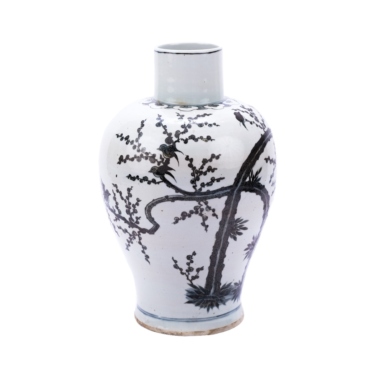 Indigo Porcelain Kwanyin Vase Magpie On Treetop