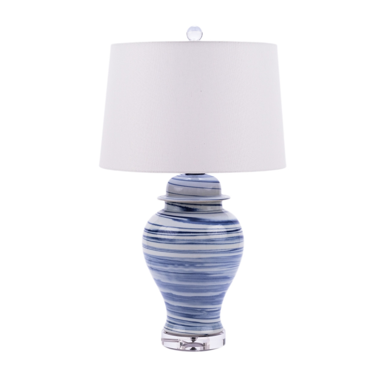 Blue and White Marblized Table Lamp