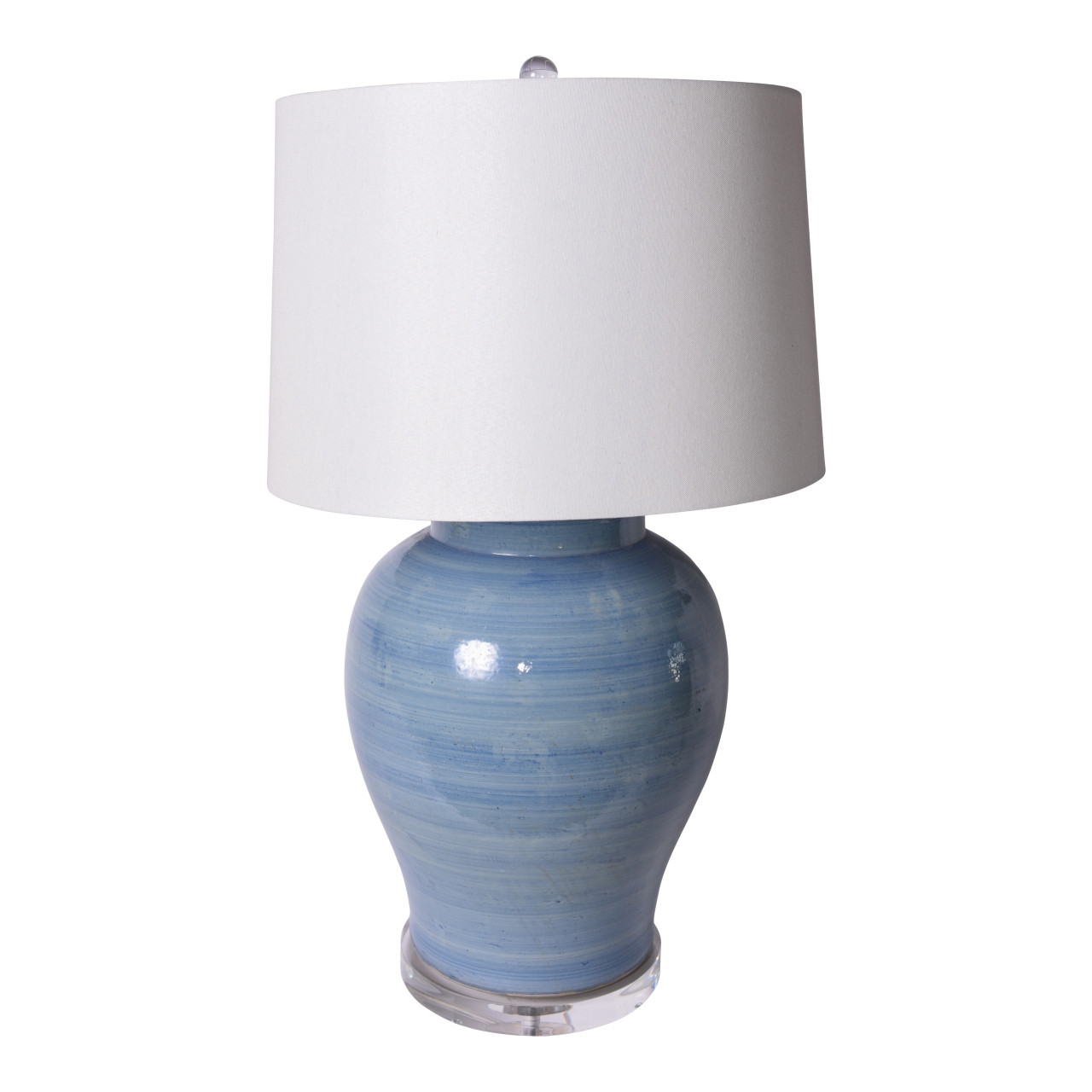 Light Blue Open Mouth Porcelain Jar Lamp - 2 Sizes