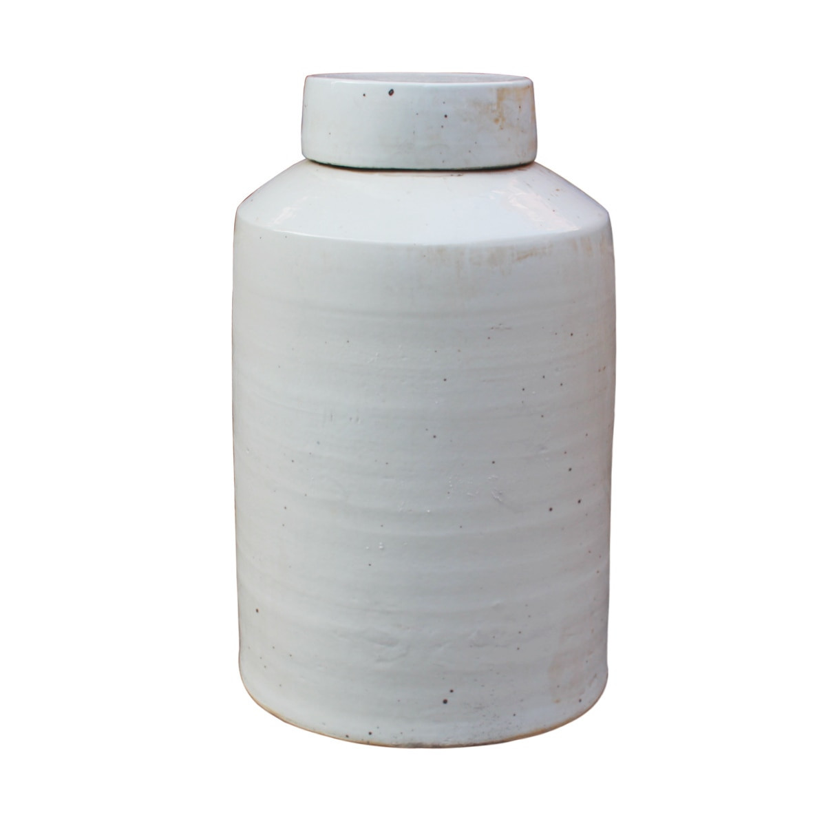 Busan White Round Tea Jar - 2 Sizes