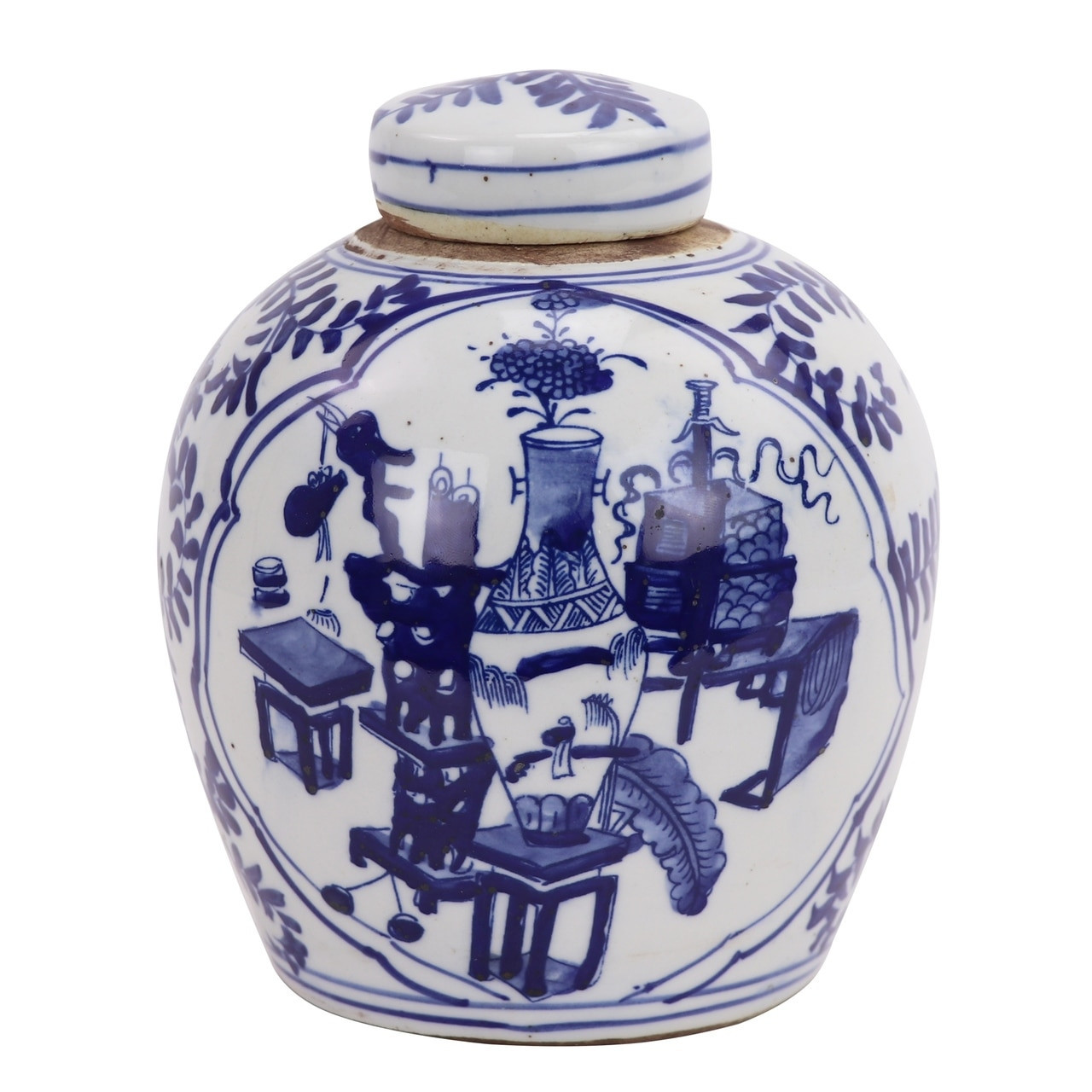 Blue And White Mini Jar Medallion Symbol