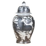 Black Sea Flower Temple Jar Large