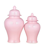 Blush Pink Porcelain Temple Jar - 2 Sizes