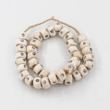 White Drum Eyes Kenya Cow Bone Beads Per String