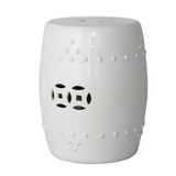 White Porcelain Garden Stool - 2 Sizes