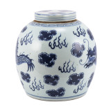 Blue And White Ming Jar Dragon Large