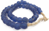 Vintage Sea Glass Beads Indigo Blue  - 2 Sizes