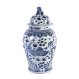 Blue & White Fish Temple Jar