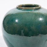 Vintage Dark Green Jar Round